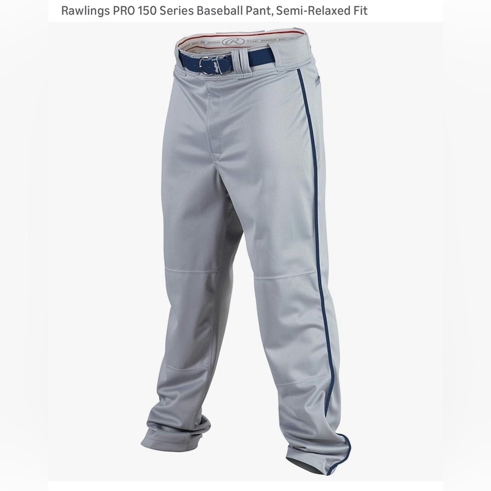 Rawlings Pro 150 Baseball Pants - Gray with Navy Stripe